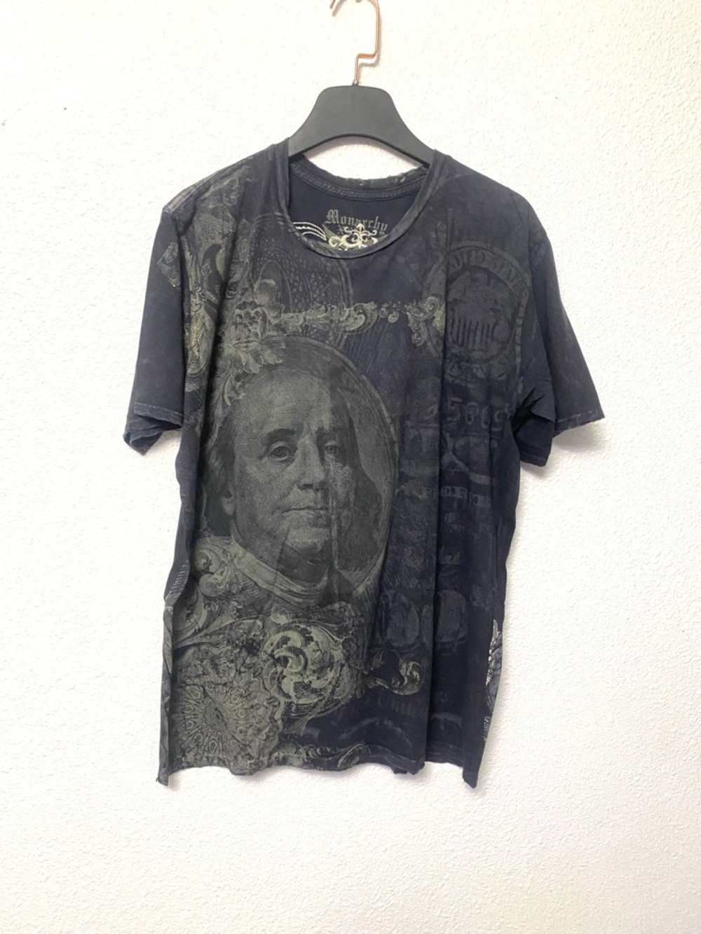 Vintage Monarchy Raw Edged Overstitched  Embellished T-Shirt Sz 2X